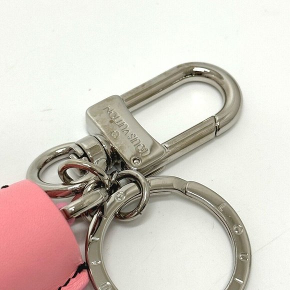 Authentic LOUIS VUITTON MP1770 Tassel Bag Charm Key ring Key Holder Leather pink - Picture 7 of 10